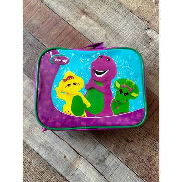 Barney Kids Lunchbox With Zippered Closure & Characters Graphic - Picture 1 of 5